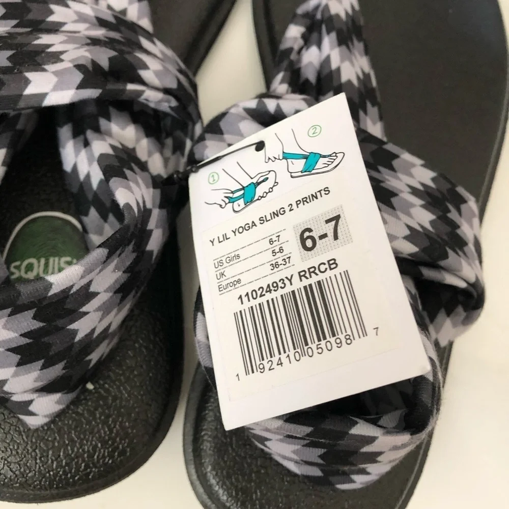 Sanuk Girls Lil Yoga Sling 2 Prints Size 6-7